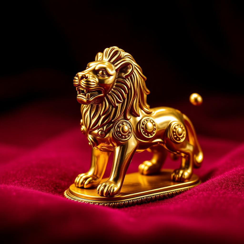 Brass Royal Lion Figurine