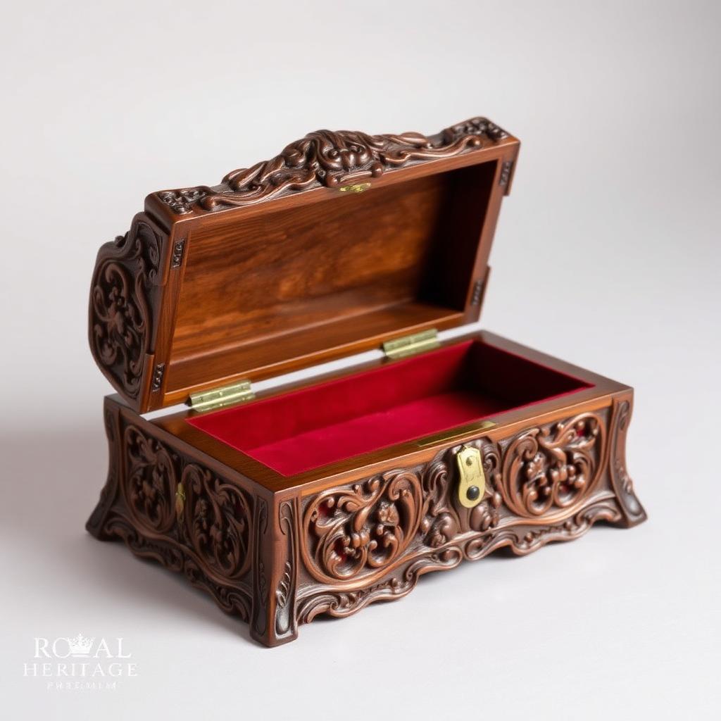 Carved Teak Jewellery Chest